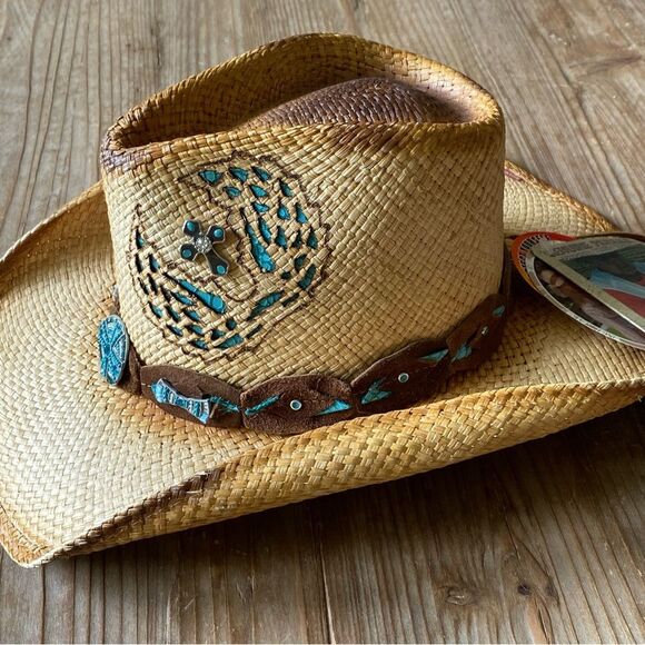 NEW Bullhide Hope Has Wings Straw Cowgirl Rodeo Hat Medium - Picture 12 of 14